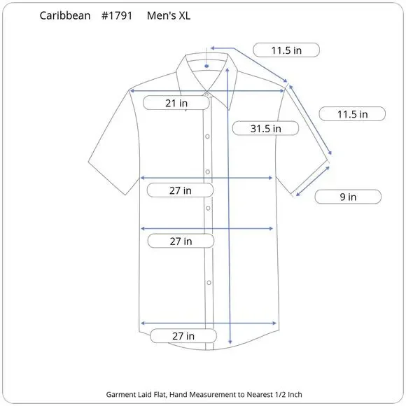 Caribbean 100% Silk Shirt Mens XL Navy Palm Textured Tropical Short Sleeve - Picture 11 of 11